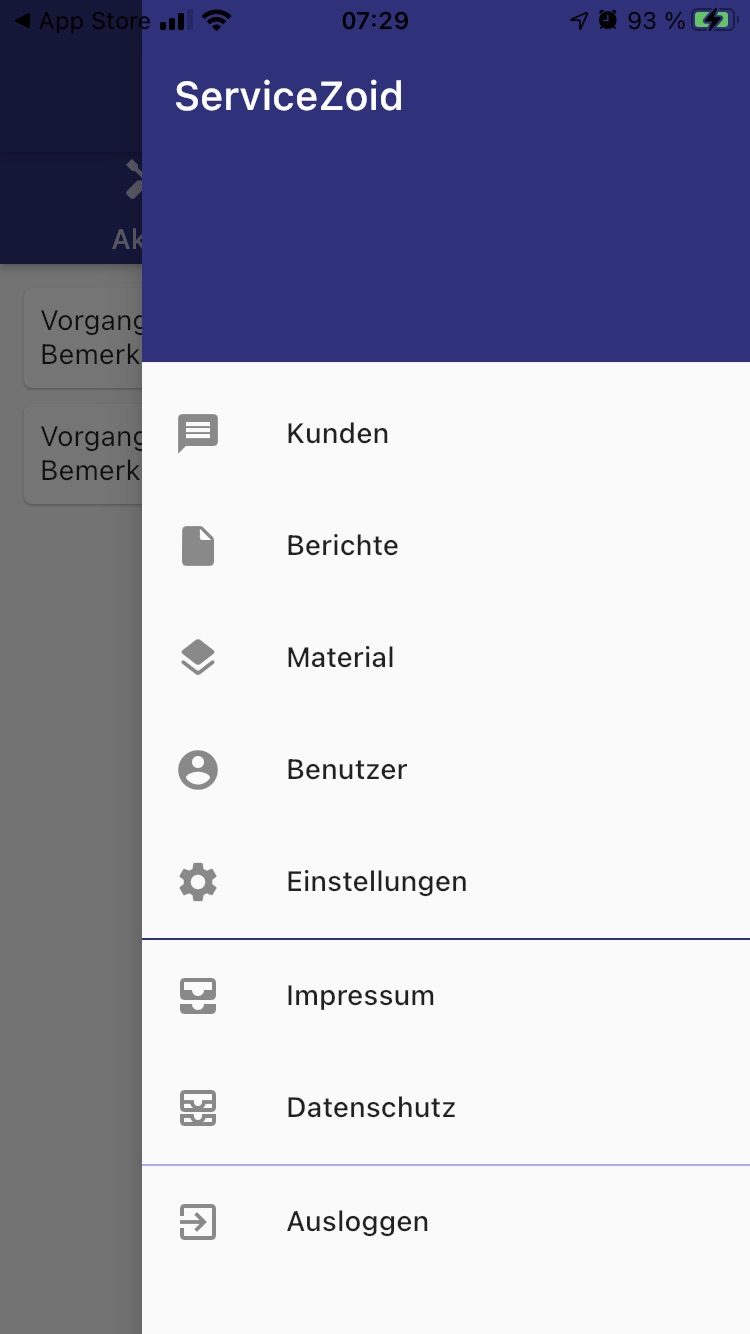 Screenshot Kunden Import