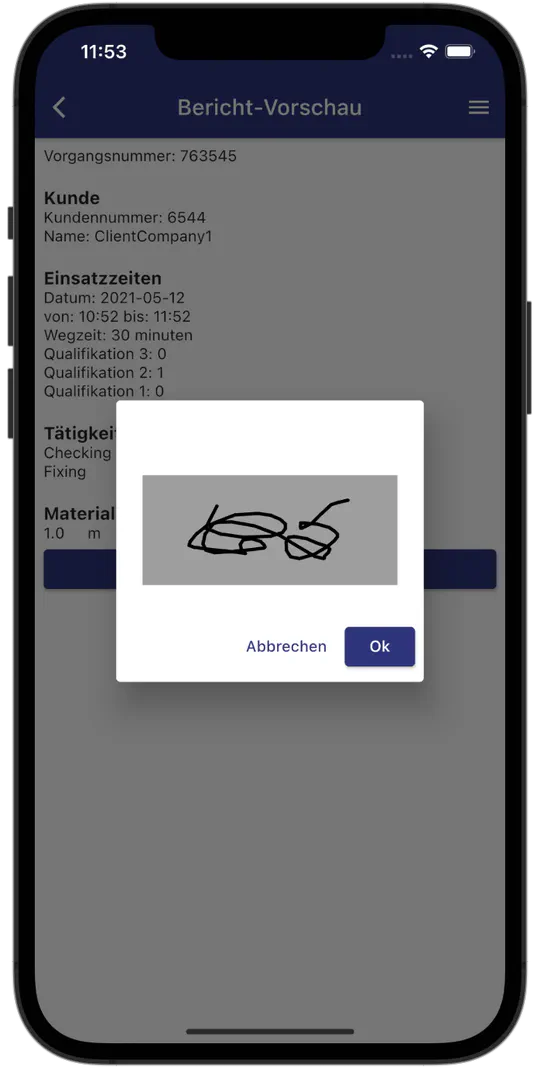 ServiceZoid Feature: Unterschrift zur Sicherheit - Digitale Rapportscheine für Handwerker